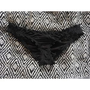 Black ruffled bikini bottom